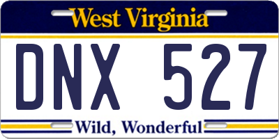 WV license plate DNX527