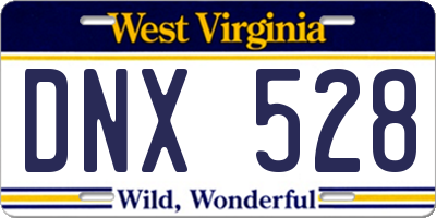 WV license plate DNX528