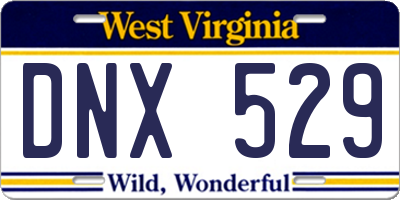WV license plate DNX529