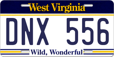 WV license plate DNX556
