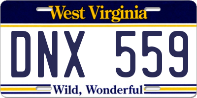 WV license plate DNX559