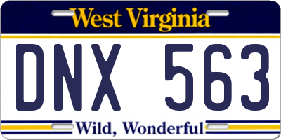 WV license plate DNX563