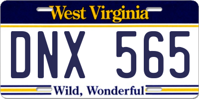WV license plate DNX565
