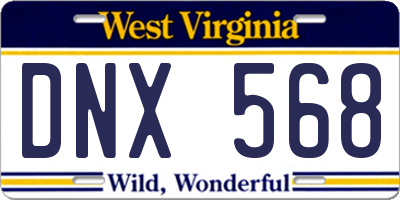 WV license plate DNX568
