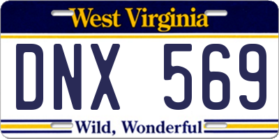 WV license plate DNX569
