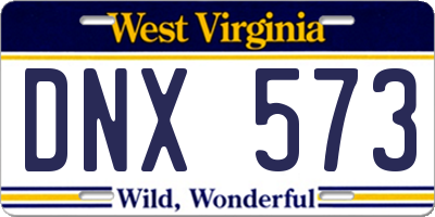 WV license plate DNX573