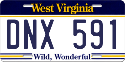 WV license plate DNX591
