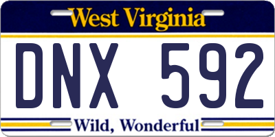 WV license plate DNX592