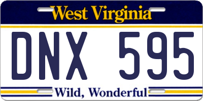 WV license plate DNX595
