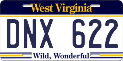WV license plate DNX622