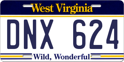 WV license plate DNX624