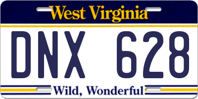 WV license plate DNX628