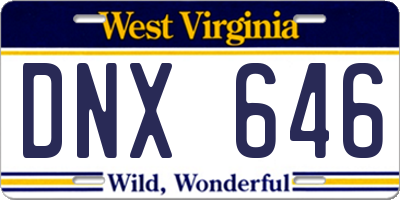 WV license plate DNX646