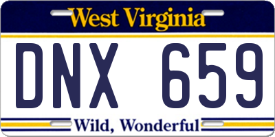 WV license plate DNX659