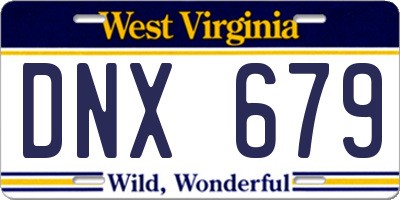WV license plate DNX679