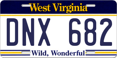 WV license plate DNX682