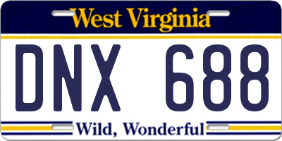WV license plate DNX688