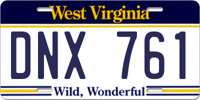 WV license plate DNX761