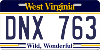 WV license plate DNX763