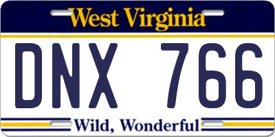 WV license plate DNX766