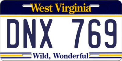 WV license plate DNX769