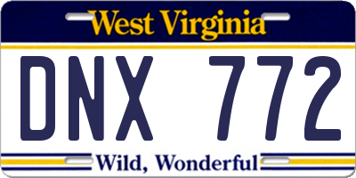WV license plate DNX772