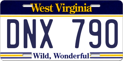 WV license plate DNX790