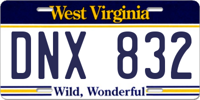 WV license plate DNX832