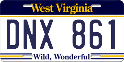 WV license plate DNX861