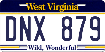 WV license plate DNX879
