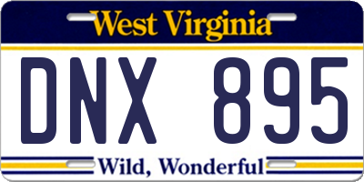 WV license plate DNX895