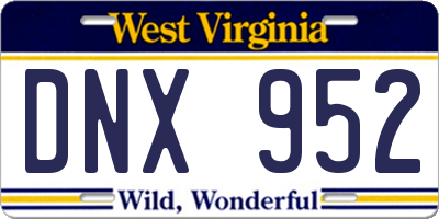 WV license plate DNX952