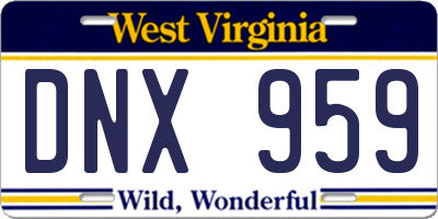 WV license plate DNX959