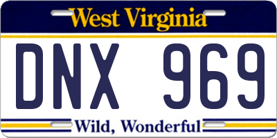 WV license plate DNX969