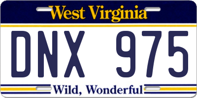 WV license plate DNX975