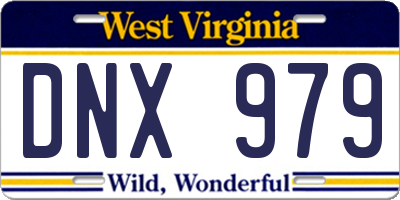 WV license plate DNX979