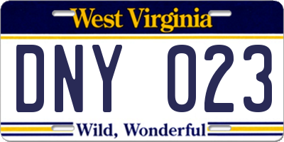 WV license plate DNY023