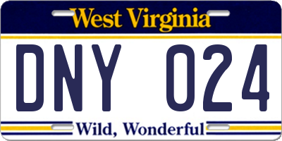 WV license plate DNY024