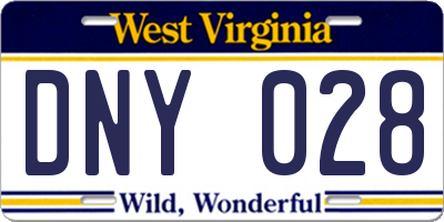 WV license plate DNY028