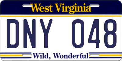 WV license plate DNY048