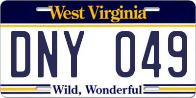 WV license plate DNY049