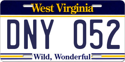 WV license plate DNY052