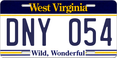 WV license plate DNY054