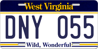 WV license plate DNY055