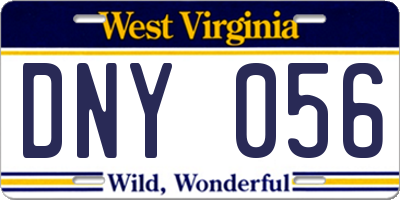 WV license plate DNY056