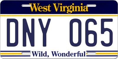 WV license plate DNY065