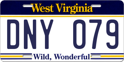 WV license plate DNY079
