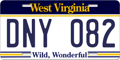 WV license plate DNY082