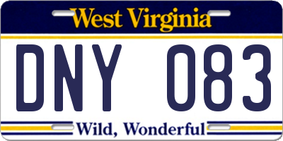 WV license plate DNY083