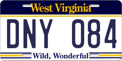 WV license plate DNY084